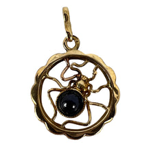 Load image into Gallery viewer, Blue Sapphire Spider 18K Yellow Gold Charm Pendant