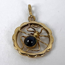 Load image into Gallery viewer, Blue Sapphire Spider 18K Yellow Gold Charm Pendant