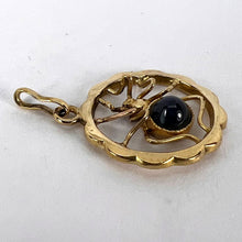 Load image into Gallery viewer, Blue Sapphire Spider 18K Yellow Gold Charm Pendant