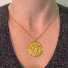 Load image into Gallery viewer, Large French Monnaie De Paris Virgin Mary of the Lilies Madonna 18K Yellow Gold Pendant