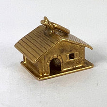 Load image into Gallery viewer, 18K Yellow Gold Ski Chalet Cabin Lodge Charm Pendant