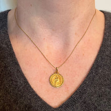 Load image into Gallery viewer, Dropsy Notre Dame de Mont Carmel Sacred Heart 18K Yellow Gold Medal Pendant