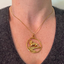 Load image into Gallery viewer, Rosenthal Large Zodiac Leo 18K Yellow Gold Lion Charm Pendant