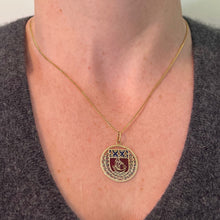 Load image into Gallery viewer, French City of Paris Coat of Arms 18k Gold Plique-A-Jour Enamel Charm Pendant