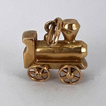 Load image into Gallery viewer, French Mechanical Steam Train Engine 18K Yellow Gold Charm Pendant