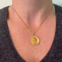 Load image into Gallery viewer, French Perroud Virgin Mary 18K Yellow Rose Gold Medal Pendant