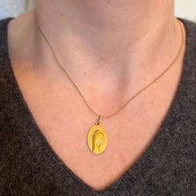 Load image into Gallery viewer, French Augis Virgin Mary 18K Yellow Gold Religious Medal Pendant