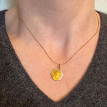 Load image into Gallery viewer, French Augis Religious Virgin Mary 18K Yellow Rose Gold Medal Pendant