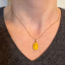 Load image into Gallery viewer, French Augis Virgin Mary 18K Yellow Gold Religious Medal Pendant