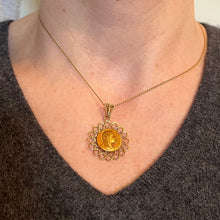 Load image into Gallery viewer, French Virgin Mary 18K Yellow Gold Religious Medal Pendant