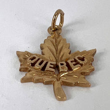 Load image into Gallery viewer, Canada Maple Leaf Quebec 14K Yellow Gold Charm Pendant