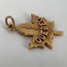 Load image into Gallery viewer, Canada Maple Leaf Quebec 14K Yellow Gold Charm Pendant