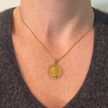Load image into Gallery viewer, Vintage French Virgin Mary 18K Yellow Gold Medal Pendant