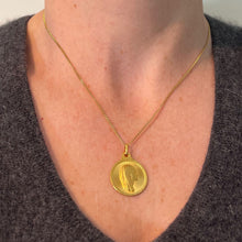 Load image into Gallery viewer, Vintage French Virgin Mary 18K Yellow Gold Sunburst Medal Pendant