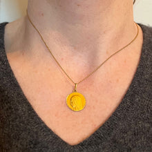 Load image into Gallery viewer, French Augis Virgin Mary 18K Yellow Gold Religious Medal Pendant