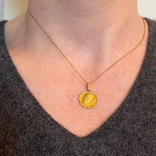 Load image into Gallery viewer, French Virgin Mary 18K Yellow Gold Religious Medal Pendant