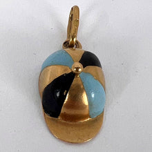 Load image into Gallery viewer, Italian Horse Rider Jockey Hat 18K Yellow Gold Enamel Charm Pendant