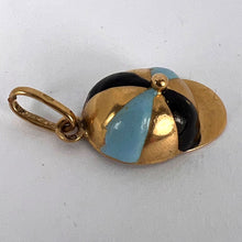 Load image into Gallery viewer, Italian Horse Rider Jockey Hat 18K Yellow Gold Enamel Charm Pendant
