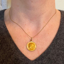Load image into Gallery viewer, French Dropsy Perroud Virgin Mary 18K Yellow Gold Medal Pendant