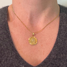 Load image into Gallery viewer, French Saint Therese 18K Yellow Gold Charm Medal Pendant