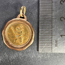 Load image into Gallery viewer, Vintage French St Christopher 18K Yellow Rose Gold Charm Pendant
