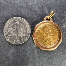 Load image into Gallery viewer, Vintage French St Christopher 18K Yellow Rose Gold Charm Pendant