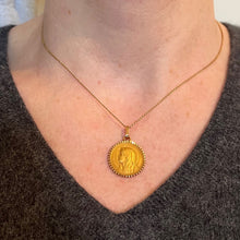 Load image into Gallery viewer, French Pageli Virgin Mary 18K Yellow Gold Medal Pendant