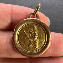 Load image into Gallery viewer, Vintage French St Christopher 18K Yellow Rose Gold Charm Pendant