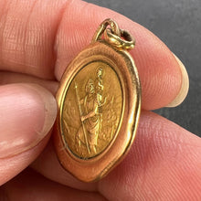 Load image into Gallery viewer, Vintage French St Christopher 18K Yellow Rose Gold Charm Pendant