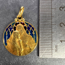 Load image into Gallery viewer, French Becker Holy Communion Plique-A-Jour Enamel 18K Yellow Gold Pendant Medal