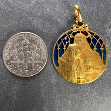 Load image into Gallery viewer, French Becker Holy Communion Plique-A-Jour Enamel 18K Yellow Gold Pendant Medal