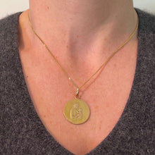 Load image into Gallery viewer, French Dropsy 18K Yellow Gold Madonna and Child Alma Mater Medal Pendant