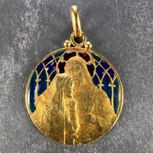 Load image into Gallery viewer, French Becker Holy Communion Plique-A-Jour Enamel 18K Yellow Gold Pendant Medal