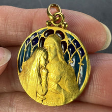 Load image into Gallery viewer, French Becker Holy Communion Plique-A-Jour Enamel 18K Yellow Gold Pendant Medal