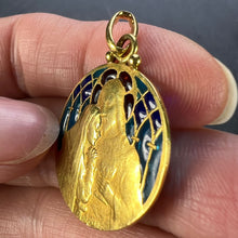 Load image into Gallery viewer, French Becker Holy Communion Plique-A-Jour Enamel 18K Yellow Gold Pendant Medal