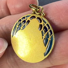Load image into Gallery viewer, French Becker Holy Communion Plique-A-Jour Enamel 18K Yellow Gold Pendant Medal