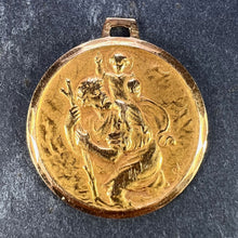 Load image into Gallery viewer, Vintage French St Christopher 18K Yellow Gold Charm Pendant Medal