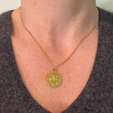 Load image into Gallery viewer, French Bouix St George Dragon Tempestate Securitas 18K Yellow Gold Medal Pendant