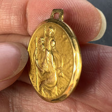 Load image into Gallery viewer, Vintage French St Christopher 18K Yellow Gold Charm Pendant Medal