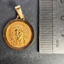 Load image into Gallery viewer, French 18K Yellow Gold Jesus Christ Crown of Thorns Medal Charm Pendant