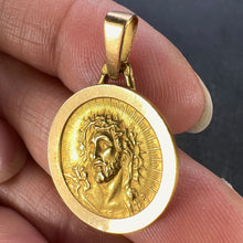 Load image into Gallery viewer, French 18K Yellow Gold Jesus Christ Crown of Thorns Medal Charm Pendant