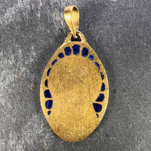 Load image into Gallery viewer, French Dropsy Virgin Mary Plique A Jour Enamel 18K Yellow Gold Pendant Medal