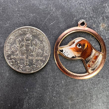 Load image into Gallery viewer, French Beagle Dog 12 Karat Rose Gold Enamel Charm Pendant