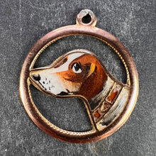 Load image into Gallery viewer, French Beagle Dog 12 Karat Rose Gold Enamel Charm Pendant