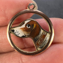 Load image into Gallery viewer, French Beagle Dog 12 Karat Rose Gold Enamel Charm Pendant