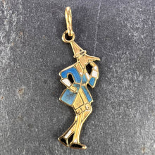 Load image into Gallery viewer, French Pinocchio 9 Karat Yellow Gold Enamel Charm Pendant