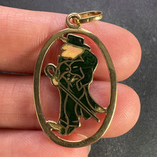 Load image into Gallery viewer, Saint Patrick Ireland Green Man Enamel 18K Yellow Gold Charm Pendant