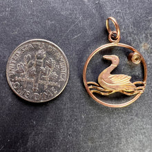 Load image into Gallery viewer, 9K Yellow Gold Glass Duck Charm Pendant