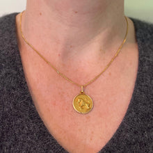 Load image into Gallery viewer, French Taurus Starsign Zodiac 18K Yellow Gold Charm Medal Pendant
