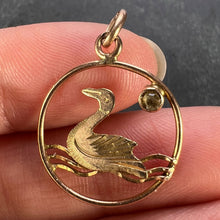 Load image into Gallery viewer, 9K Yellow Gold Glass Duck Charm Pendant